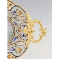 Antique French Gilt Bronze Champlevé Enamel Tray w/ Sevres Style H/P Plaque image 7