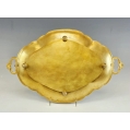 Antique French Gilt Bronze Champlevé Enamel Tray w/ Sevres Style H/P Plaque image 8