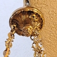 Antique French Gilt Bronze Glass Chandelier Wall Sconces Set Cherubs image 3