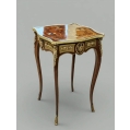Antique French Ormolu Mounted Marquetry Top Side Table, Early 20C image 1