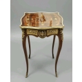 Antique French Ormolu Mounted Marquetry Top Side Table, Early 20C image 2