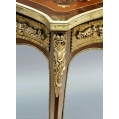 Antique French Ormolu Mounted Marquetry Top Side Table, Early 20C image 3