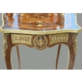 Antique French Ormolu Mounted Marquetry Top Side Table, Early 20C image 4