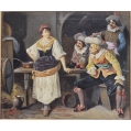 Antique French Painting George Appert ( 1850 - 1934 ) Musketeers image 1