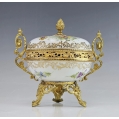 Antique French Sèvres Dèposè Porcelain Gilt Bronze Candy Potpourri Dish image 3