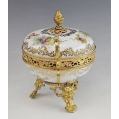 Antique French Sèvres Dèposè Porcelain Gilt Bronze Candy Potpourri Dish image 4
