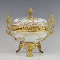 Antique French Sèvres Dèposè Porcelain Gilt Bronze Candy Potpourri Dish image 11