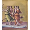 Antique German Porcelain Gold Painted Plaque Appolo Dancing With The Nine Muses image 4