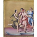 Antique German Porcelain Gold Painted Plaque Appolo Dancing With The Nine Muses image 6