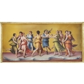 Antique German Porcelain Gold Painted Plaque Appolo Dancing With The Nine Muses image 7