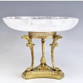 Antique Gilt Bronze Rock Crystal Pair Tazzas image 2
