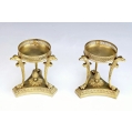 Antique Gilt Bronze Rock Crystal Pair Tazzas image 8