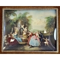 Antique Hand-Painted Miniature Paintings in Ornate Gilt Bronze Frames Rococo image 7
