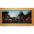 Antique Large Old Master 18th C North Italian Pair Hunting Scenes Oil Paintings image 2