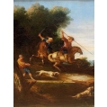 Antique Large Old Master 18th C North Italian Pair Hunting Scenes Oil Paintings image 5