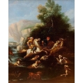 Antique Large Old Master 18th C North Italian Pair Hunting Scenes Oil Paintings image 6