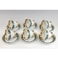 Antique Meissen Porcelain Green Ivy Vine Coffee Service Swan image 16