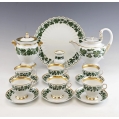 Antique Meissen Porcelain Green Ivy Vine Coffee Service Swan image 17