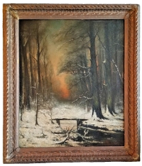 Antique Oil Painting Russian Julius von Klever ( 1850-1924 ) Landscape
