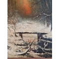 Antique Oil Painting Russian Julius von Klever ( 1850-1924 ) Landscape image 5