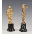 Antique Pair Gilt Bronze Sculptures Dancers Jose Dunach ( Spanish/French... image 5