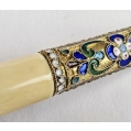 Antique Russian 84 Silver-Gilt Cloisonné Enamel Cigarette Holder, Case image 3