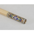 Antique Russian 84 Silver-Gilt Cloisonné Enamel Cigarette Holder, Case image 6