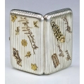 Antique Russian Silver Gold Cigarette Case with Souvenirs image 4