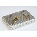 Antique Russian Silver Gold Cigarette Case with Souvenirs image 5