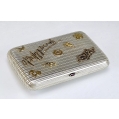 Antique Russian Silver Gold Cigarette Case with Souvenirs image 6