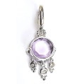 Beautiful 18K White Gold Amethyst Diamond Earings image 2