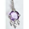 Beautiful 18K White Gold Amethyst Diamond Earings image 3