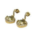 Beautiful 18K Yellow Gold Citrine Diamond Pendant Earings image 5