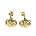 Beautiful 18K Yellow Gold Citrine Diamond Pendant Earings image 6