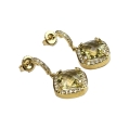 Beautiful 18K Yellow Gold Citrine Diamond Pendant Earings image 9