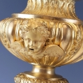 Beautiful 19C French Bronze Dore Enamel Pair Empire Style Candelabras image 2