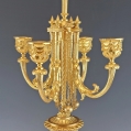 Beautiful 19C French Bronze Dore Enamel Pair Empire Style Candelabras image 6