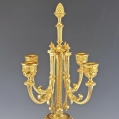 Beautiful 19C French Bronze Dore Enamel Pair Empire Style Candelabras image 7