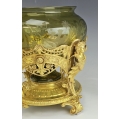 Beautiful 19C French Gilt Bronze Etched Glass Centerpiece Bowl Art Nouveau image 11