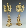 Beautiful 19C French Gilt Bronze Figural Pair Candelabras image 7