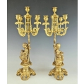 Beautiful 19C French Gilt Bronze Figural Pair Candelabras image 8