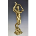 Beautiful 19C French Gilt Bronze Statue Art Nouveau A.E. Gaudez ( 1845 - 1902 ) image 4