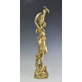 Beautiful 19C French Gilt Bronze Statue Art Nouveau A.E. Gaudez ( 1845 - 1902 ) image 5
