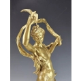 Beautiful 19C French Gilt Bronze Statue Art Nouveau A.E. Gaudez ( 1845 - 1902 ) image 8