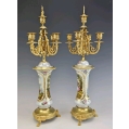 Beautiful 19C French Pair Sevres Style Porcelain Gilt Bronze Candelabras image 2