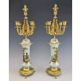 Beautiful 19C French Pair Sevres Style Porcelain Gilt Bronze Candelabras image 5