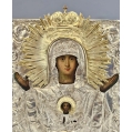 Beautiful 19C Russian Gilt Silver Icon The Sign Mother of God ( Znamenie ) 1844 image 8