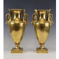 Beautiful Antique German Pair Porcelain Gilded Painted Vases with Swans image 6