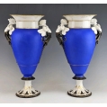 Beautiful Large 19C French Paris Vases Centerpiece Set image 4