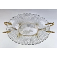Beautiful Large French Gilt Bronze Val St. Lambert Crystal Centerpiece image 2
